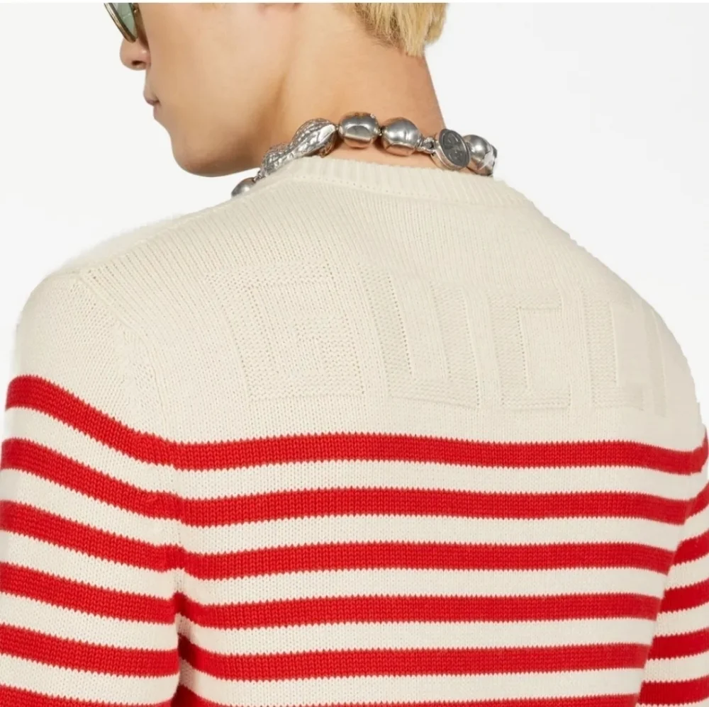 Gucci NWTs Stripped Cotton & Wool Sweater